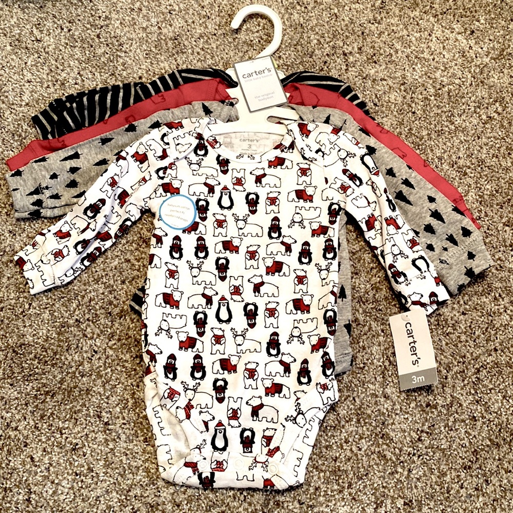 4 pack carters long sleeve winter onesies